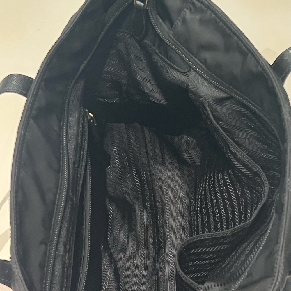 Prada Black Tessuto Impuntu Tote Bag ๐๐ - Picture 9 of 13